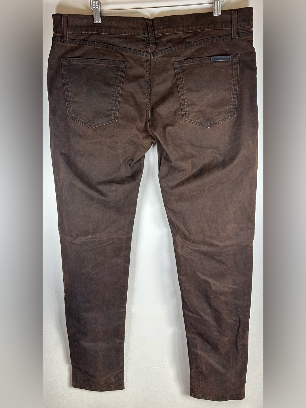 Dolce&Gabbana Men's Jeans Brown Pants Size 54/XL 14 Stretch Wax Coated EUC - Picture 6 of 12